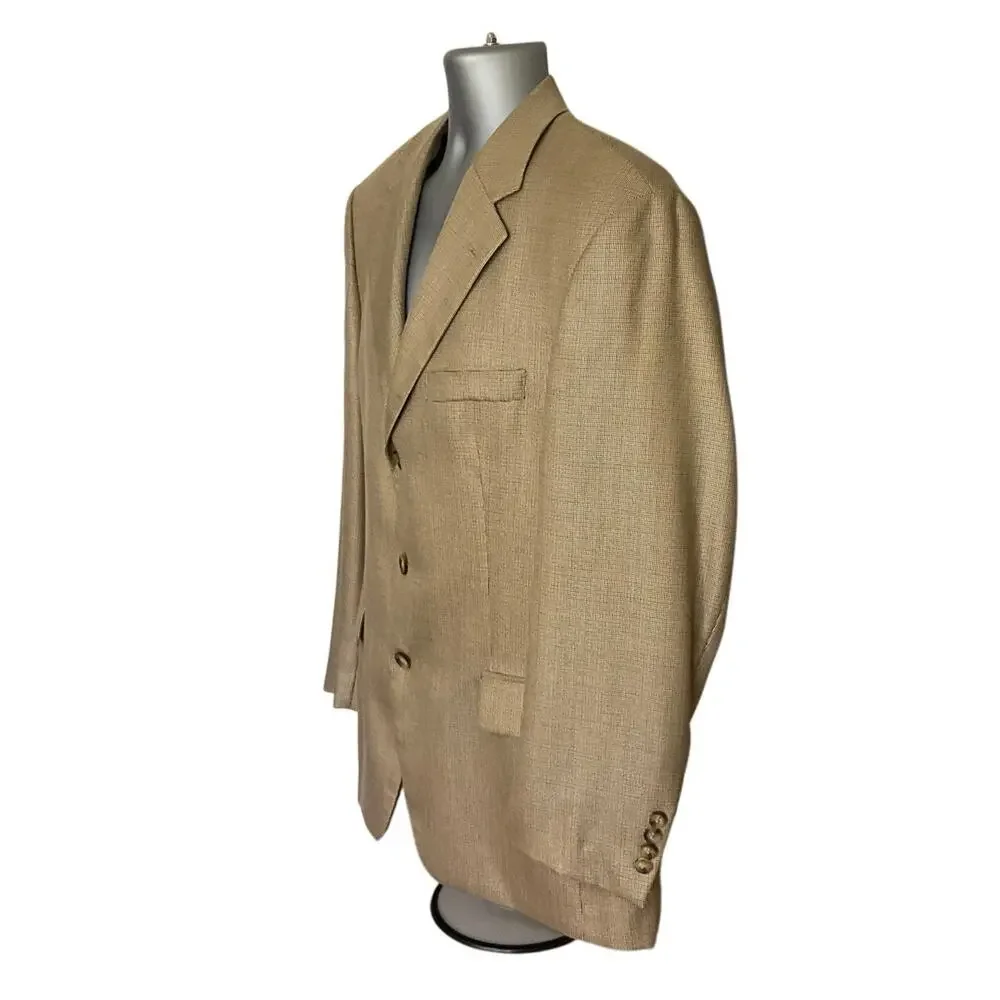 Gianfranco Ruffini Blazer Mens 40S Silk Super 100s Wool Tan Sport Coat